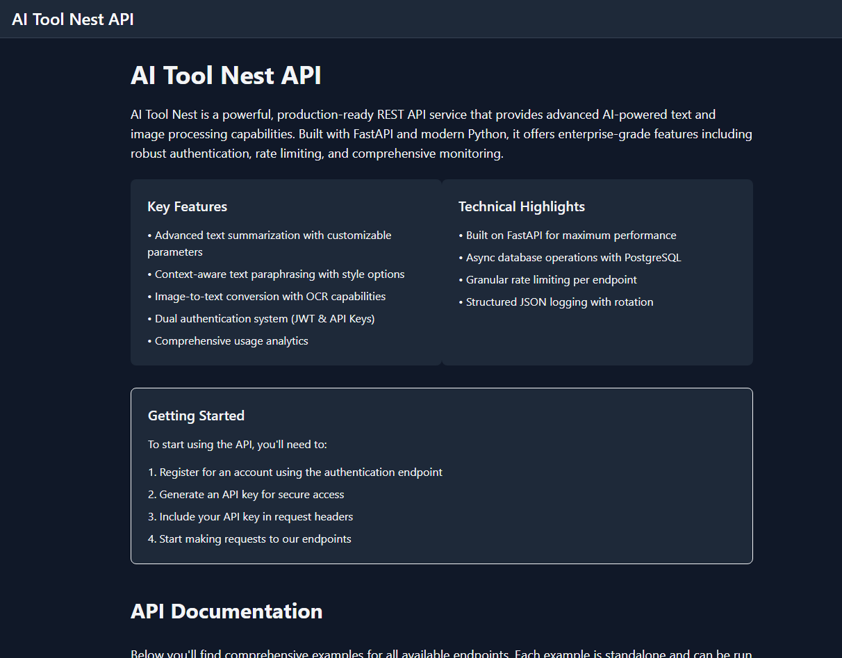 AI Tool Nest API