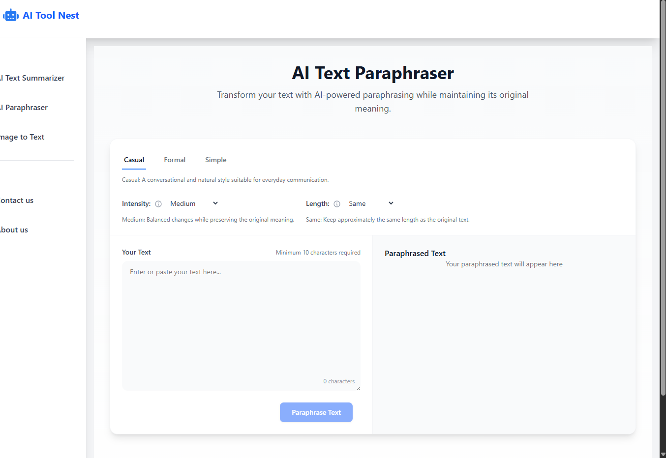 AI Text Paraphraser